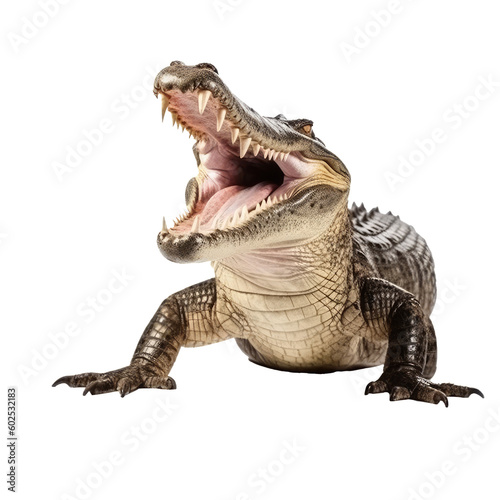 crocodile open mouth isolated on white