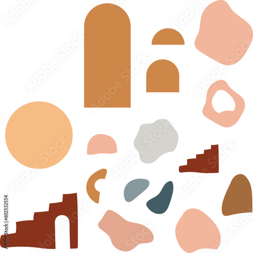 Set of modern boho shape. Set of abstract shapes. Minimalistic shapes