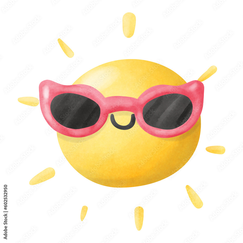 Summer sun sunglasses smile illustration Summer sun sunglasses smile illustration