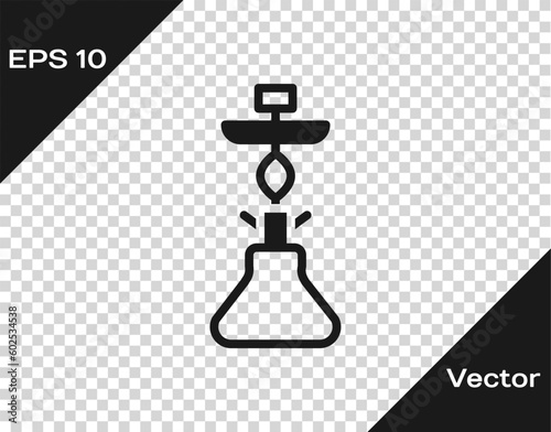 Black Hookah icon isolated on transparent background. Vector