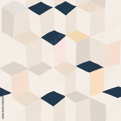Hand drawn beautiful minimal geometric pattern. Modern abstract shapes ornament. Fashionable template for design. 