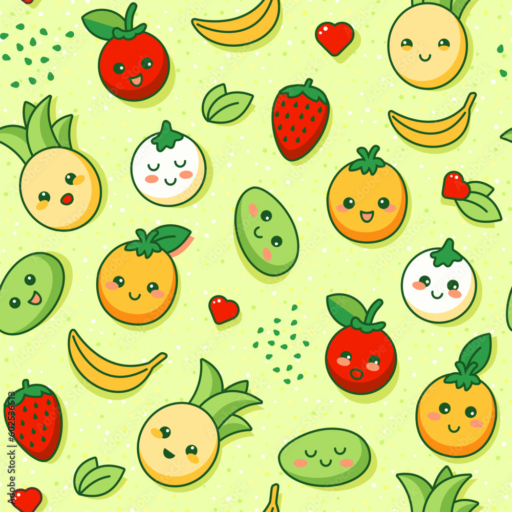 Joyful and bright summer pattern with juicy tropical fruits. Joyful and bright summer pattern with juicy tropical fruits.