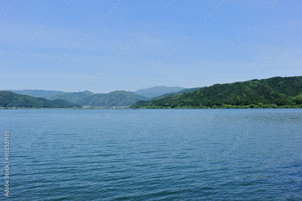 余呉湖畔の風景