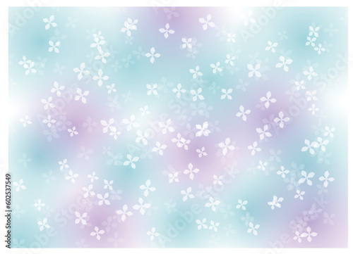 ふんわり紫陽花の背景イラスト