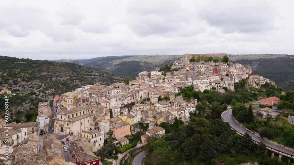 Ragusa Ibla city in Sicily Aerial view Ragusa Ibla city in Sicily Aerial view