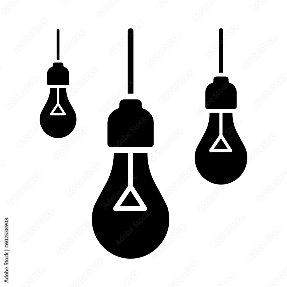Naklejka premium Hanging lamp icon vector on trendy design
