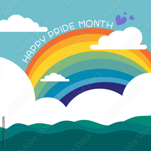 abstract colorful background in Pride Month LGBTQ+ concept vector