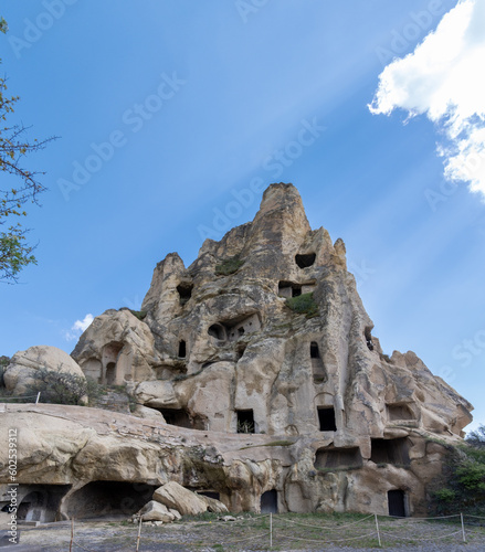 The cave city in Cappadocia. Turkey