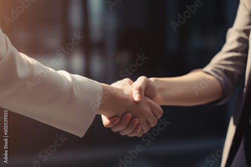 Empowered Women in Business: Close-Up Photo of a Firm Handshake Between Business Professionals
