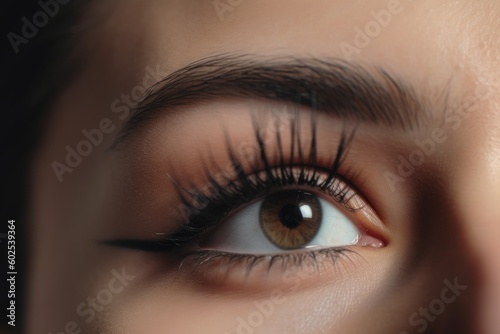 Glamorous Eye Look: Captivating Close-Up of Beautifully Applied Makeup