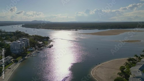 Wallpaper Mural Noosa Riverside Town Drone Fly Over Torontodigital.ca