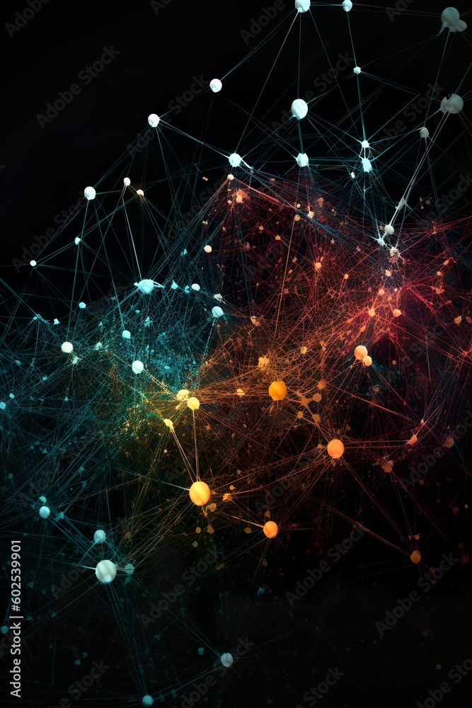 An abstract visualization of a digital blockchain network