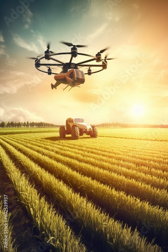 Futuristic concept of farm work
