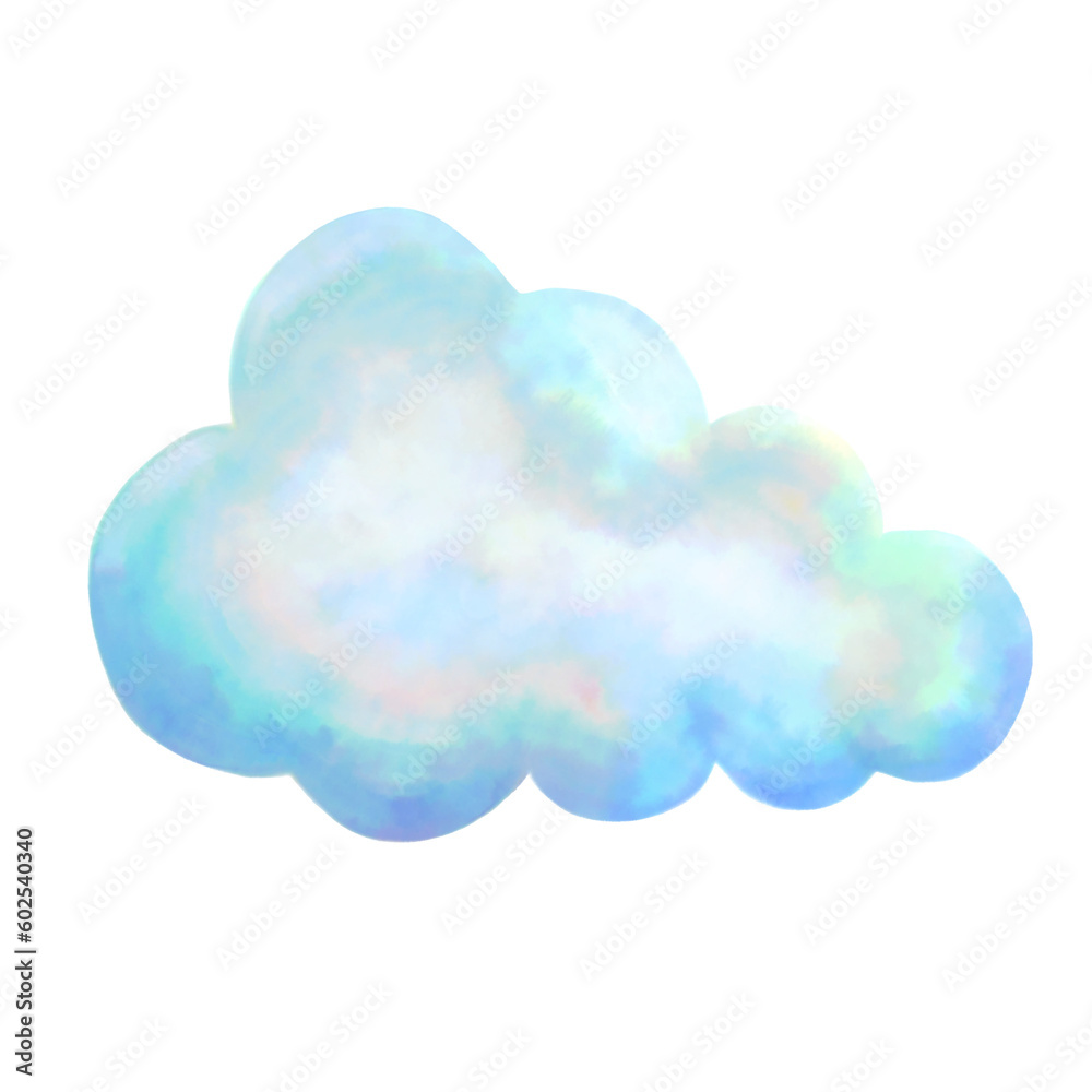 Pastel watercolor cloud