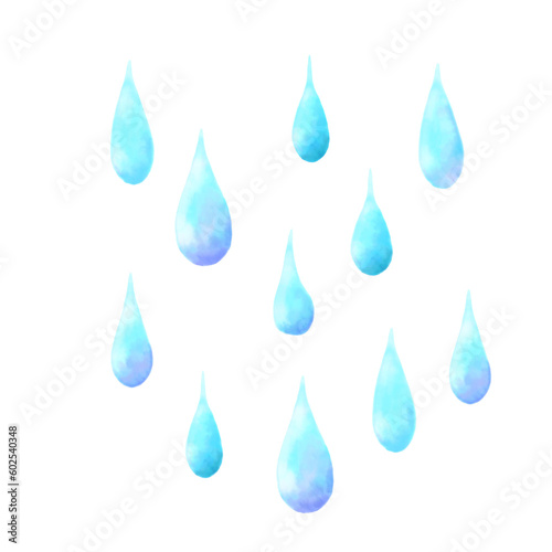 Pastel watercolor drop of water