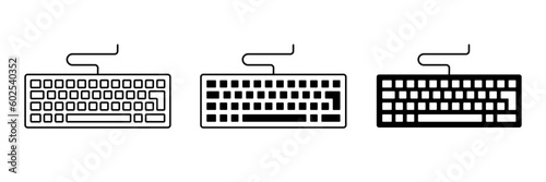 Keyboard icon vector set. Outline computer keyboard symbol