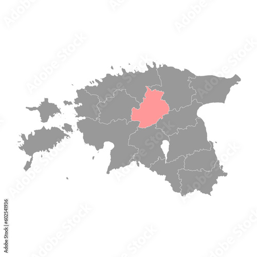 Jarva county map, the state administrative subdivision of Estonia. Vector illustration.