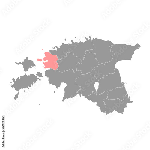 Laane county map  the state administrative subdivision of Estonia. Vector illustration.