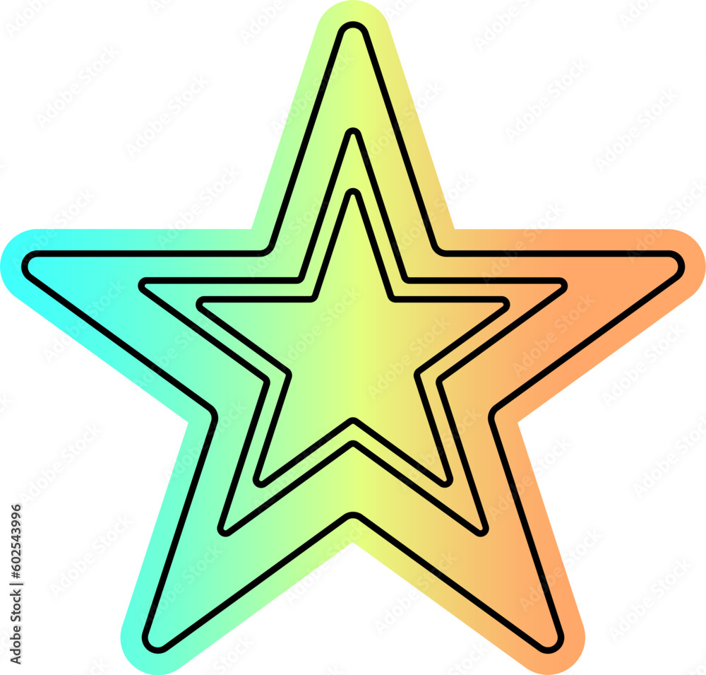textured holo star glow outline sticker textured holo star glow outline sticker