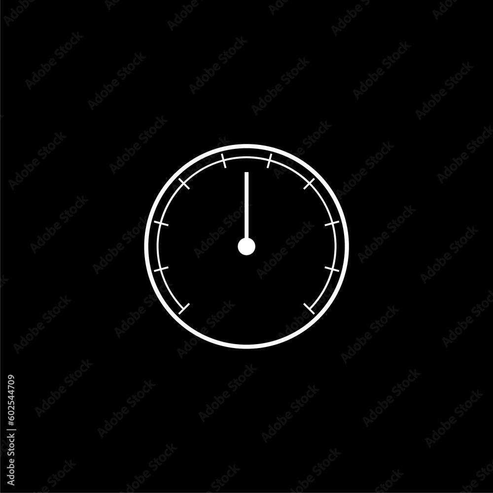 Speedmeter tachometer accelerate barometer benchmark meter icon isolated on black background Speedmeter tachometer accelerate barometer benchmark meter icon isolated on black background