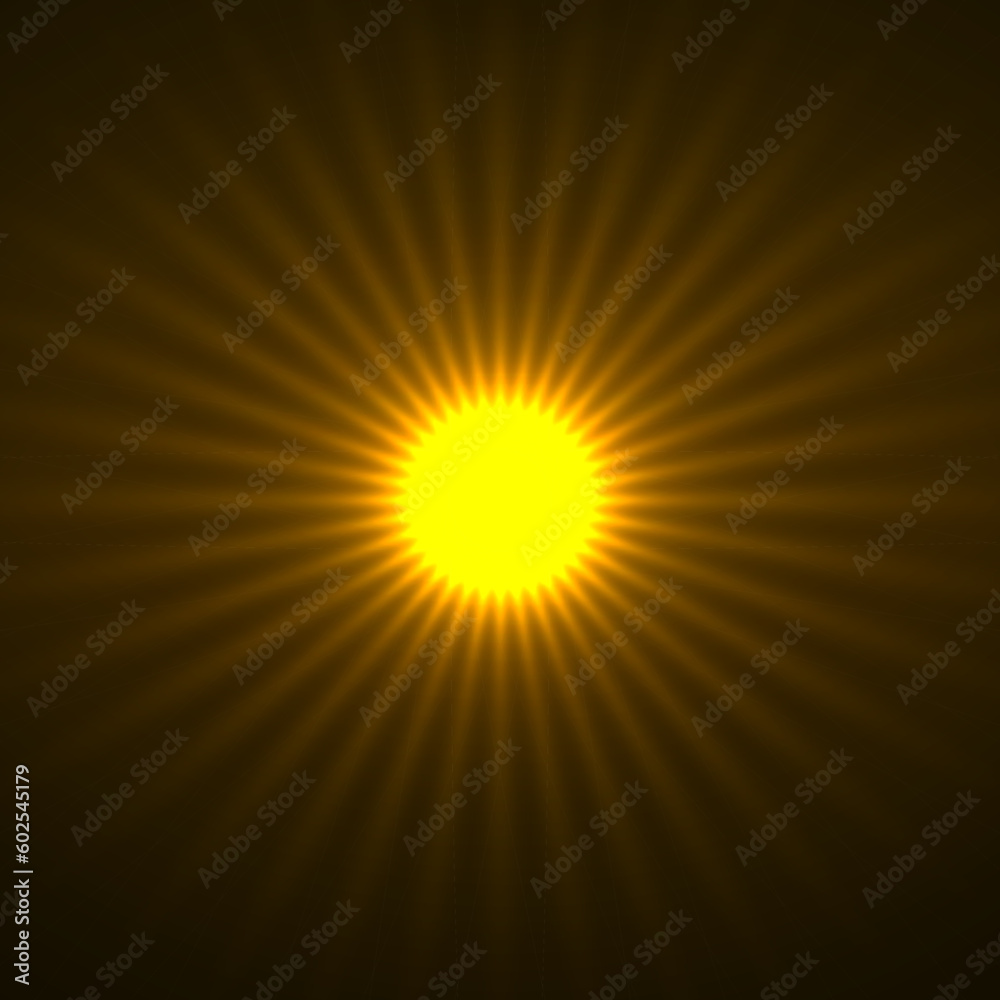 Abstract background with glowing sun rays