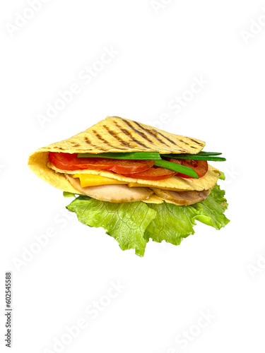 Quesadilla isolated on a white background