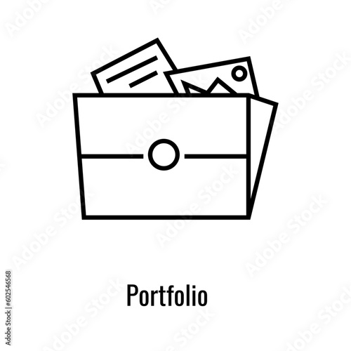 Portfolio line icon. Portfolio files outline sign and symbol.