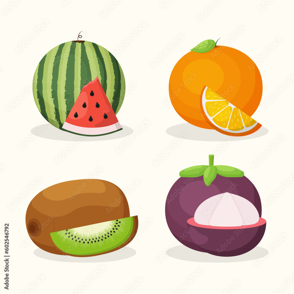 Collection of Summer Fruit Illustration