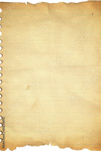 Vintage Paper with Distressed Texture and Torn Aged Edges: Rustic Brown