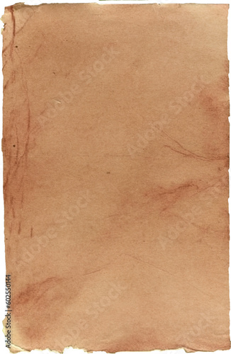 Vintage Paper with Distressed Texture and Torn Aged Edges: Rustic Brown