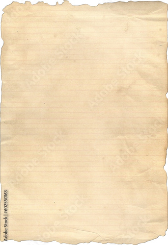 Vintage Paper with Distressed Texture and Torn Aged Edges: Rustic Brown