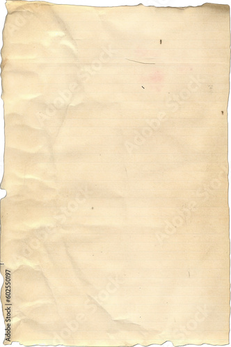 Vintage Paper with Distressed Texture and Torn Aged Edges: Rustic Brown