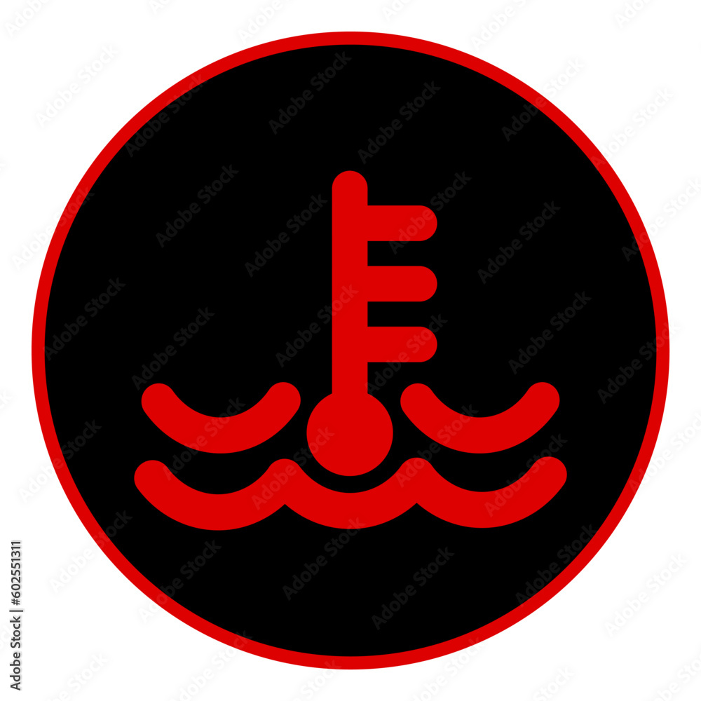 Engine Temperature Warning Light Symbol Sign, Vector Illustration
