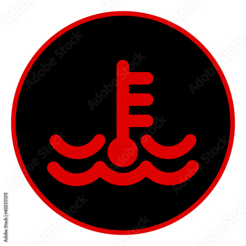 Engine Temperature Warning Light Symbol Sign, Vector Illustration, Isolate On White Background Label. EPS10