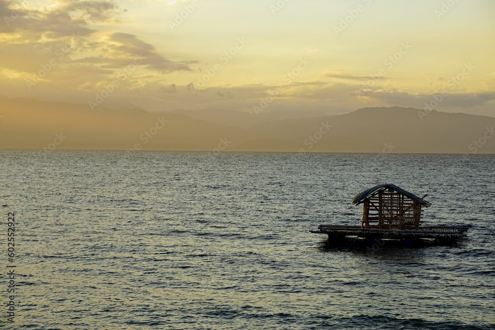 scenic sunset over the pacific ocean at moalboal cebu island