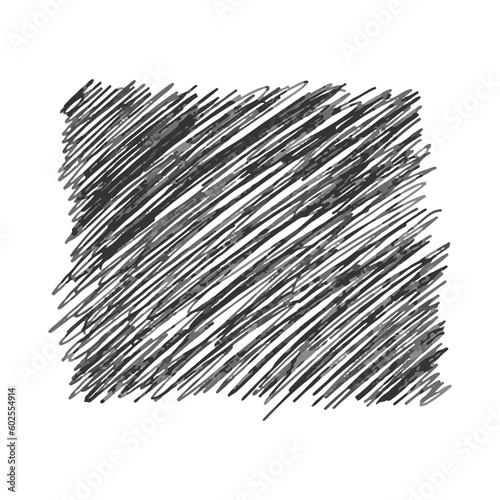 Pencil handwriting in the shape of a square isolated on a white background. Hand drawn doodle pencil strokes, crossed out square. © Polinmr