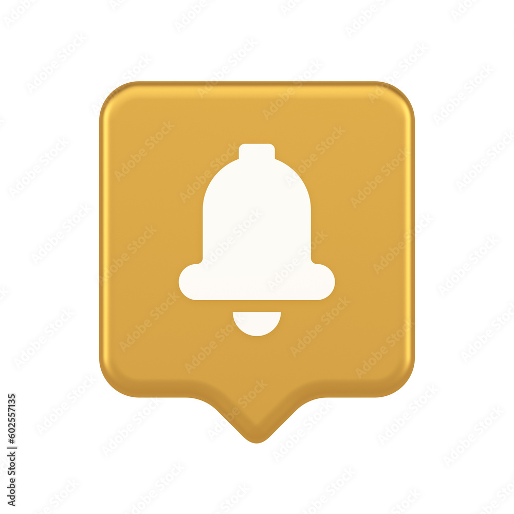 Handbell ring button cyberspace sound reminder service 3d realistic speech bubble icon Handbell ring button cyberspace sound reminder service 3d realistic speech bubble icon