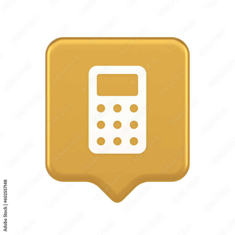 Calculator button mathematical number counting web application design 3d realistic speech bubble icon Calculator button mathematical number counting web application design 3d realistic speech bubble icon