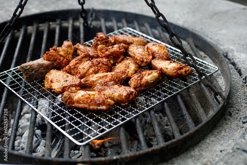 grilled wings on grill