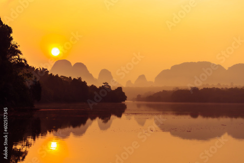 Landscape Nature View of Nong Thale Lake in Krabi Thailand