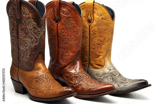 cowboy boots isolated on white background. Generated by AI