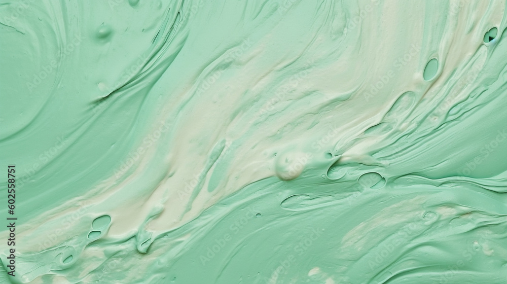 cream texture in pastel green and turkis colors, top view cream texture in pastel green and turkis colors, top view