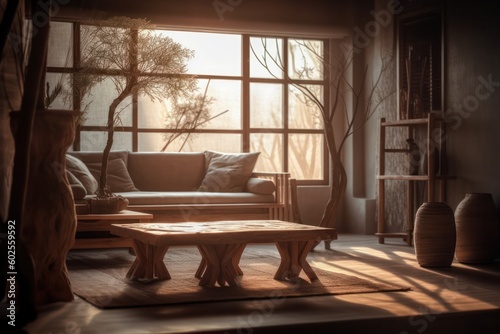 Luxurious and Modern Living Room with Boho-Scandinavian and Japandi Flair.