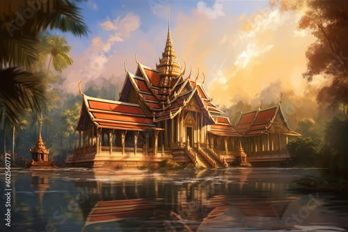 Thai style temple background