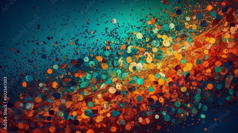 Abstract background with colorful circles and bokeh effect. Generative AI. - obrazy, fototapety, plakaty 