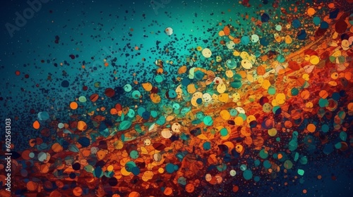 Abstract background with colorful circles and bokeh effect. Generative AI.