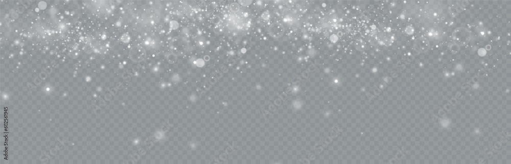 Particles of white magic dust. Shining light particles.Christmas glitter particles. Light effect on a transparent background Particles of white magic dust. Shining light particles.Christmas glitter particles. Light effect on a transparent background