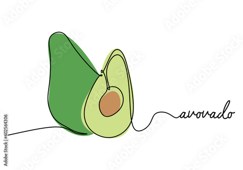 Avocado continuous one line...