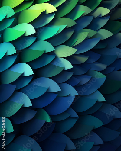 blue green gradient of scales background, generative ai