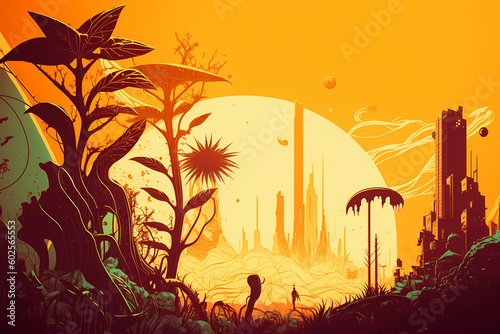 Alien Landscape background, Outer background Series